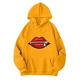 thumbnail image 2 of Zipper Lips Graphic Hoodies for Women Fall Winter Long Sleeve Casual Oversized Hooded Sweatshirt Pullover with Pockets, 2 of 4