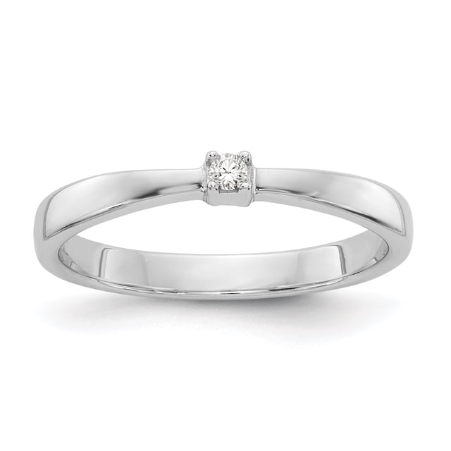 SS White Ice .03ct. Diamond Ring Size 7