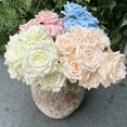 thumbnail image 4 of 1 Bouquet Artificial Rose Realistic Not Wither No Watering Non-fading Easy to Care 9 Head Photography Props Fake Flower for Desktop, 4 of 6