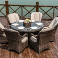 thumbnail image 4 of Abrihome Outdoor Round Dining Set Round Table with Chairs with Removable Cushions, 4 of 6