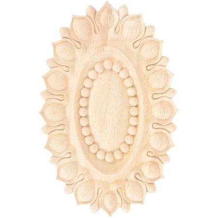 

FRCOLOR Wooden Carving Decal Decorative Furniture Onlay Applique Unpainted Door Applique Ornament