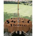 thumbnail image 2 of Outdoor Tablecloth with Umbrella Hole Zipper Brown Sweet Home Round Tablecloth 60" Waterproof Outside Table Cloth Modern Art Black Beige Checkered Patio Table Cover Tablecloths for Picnic Party, 2 of 8
