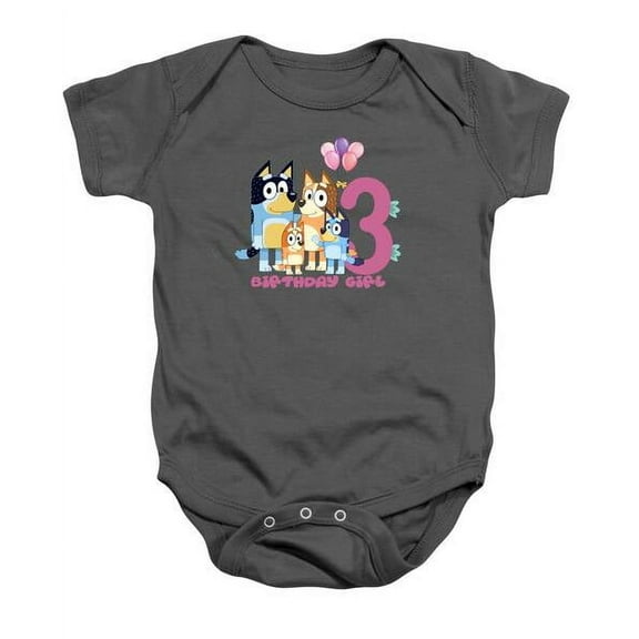 Bluey And Bingo 3 Year Baby Onesie Bluey Birthday Shirt, Bluey Birthday Girl, Short Sleeve Cute Baby Onesie, BABY BODYSUIT LAT 4424