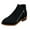 Black, variant on Black Womens Casual Fall Boots Versatile Sweet Cool Short Boots Side Zipper Thick Heel Pointed Toe Mid Calf Ankle Boots
