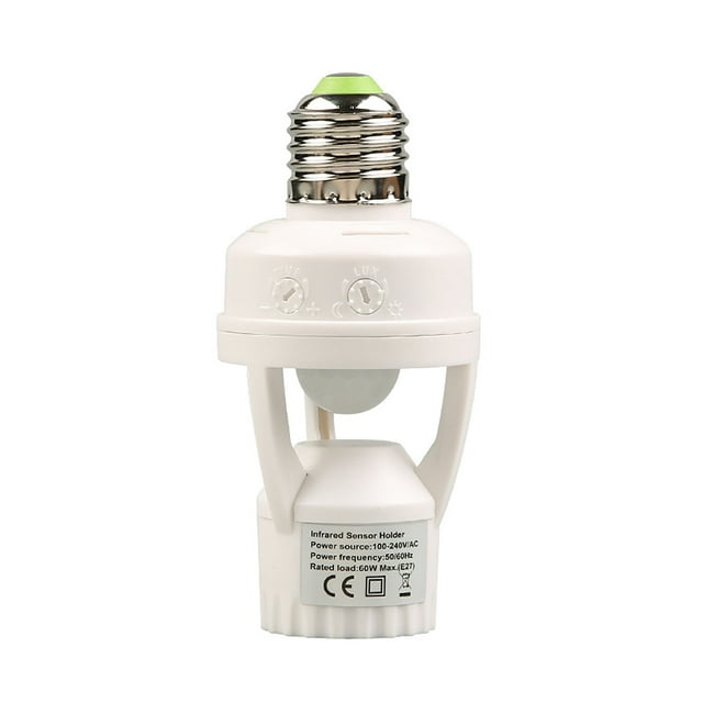 Oubit Light Bulb Holder Adapter,100‑240V E27 Sensor Lights Sensor Lamp Holder Motion Activated Light Bulb Holder Extended Durability