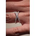 thumbnail image 4 of ORLOV DIAMONDS 1.00ct Moissanite Criss Cross Anniversary Band Ring 14K White Gold Plated, 4 of 4