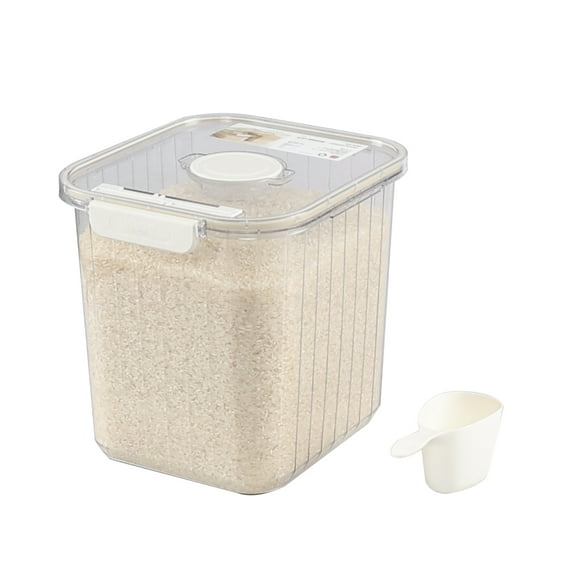 Vcansay 22 Lbs Rice Container Storage with Measuring Cup, Large Airtight Food Storage Containers, Clear