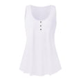 thumbnail image 3 of Ydkzymd Tank Tops for Women Plus White Flowy Funny Henley T Shirts Solid Color Trendy Plus Size Blouses Sleeveless Button Up Petite Tunics 5XL, 3 of 6