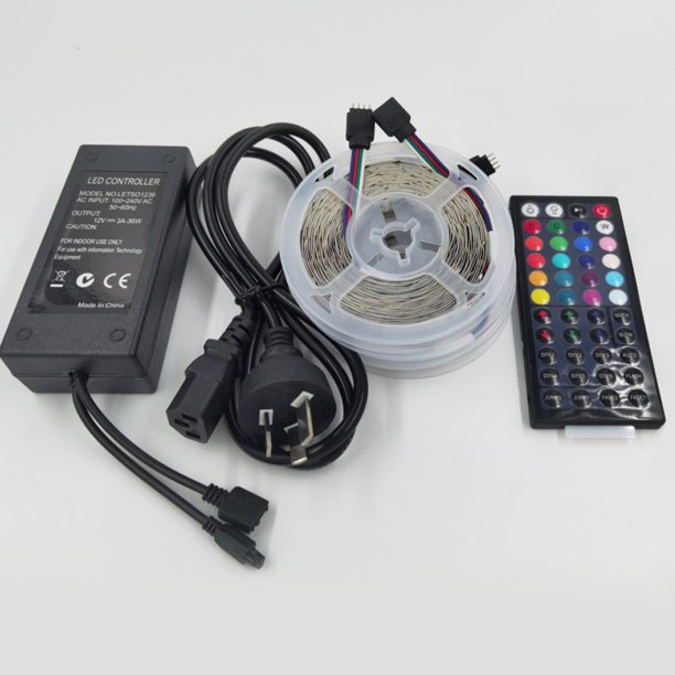 Lámpara Tira de luz LED 450 3528 Diodo RGB Cinta de cinta de 15 m Enchufe AU Tmvgtek Para estrenar