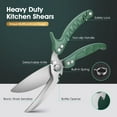 thumbnail image 4 of （Green）Detachable Poultry Scissors, Shark Tooth Kitchen Scissors, Professional Multi-Function Kitchen Scissors for Cutting Bones, Meat, Poultry, Vegetables and Seafood,MU, 4 of 5