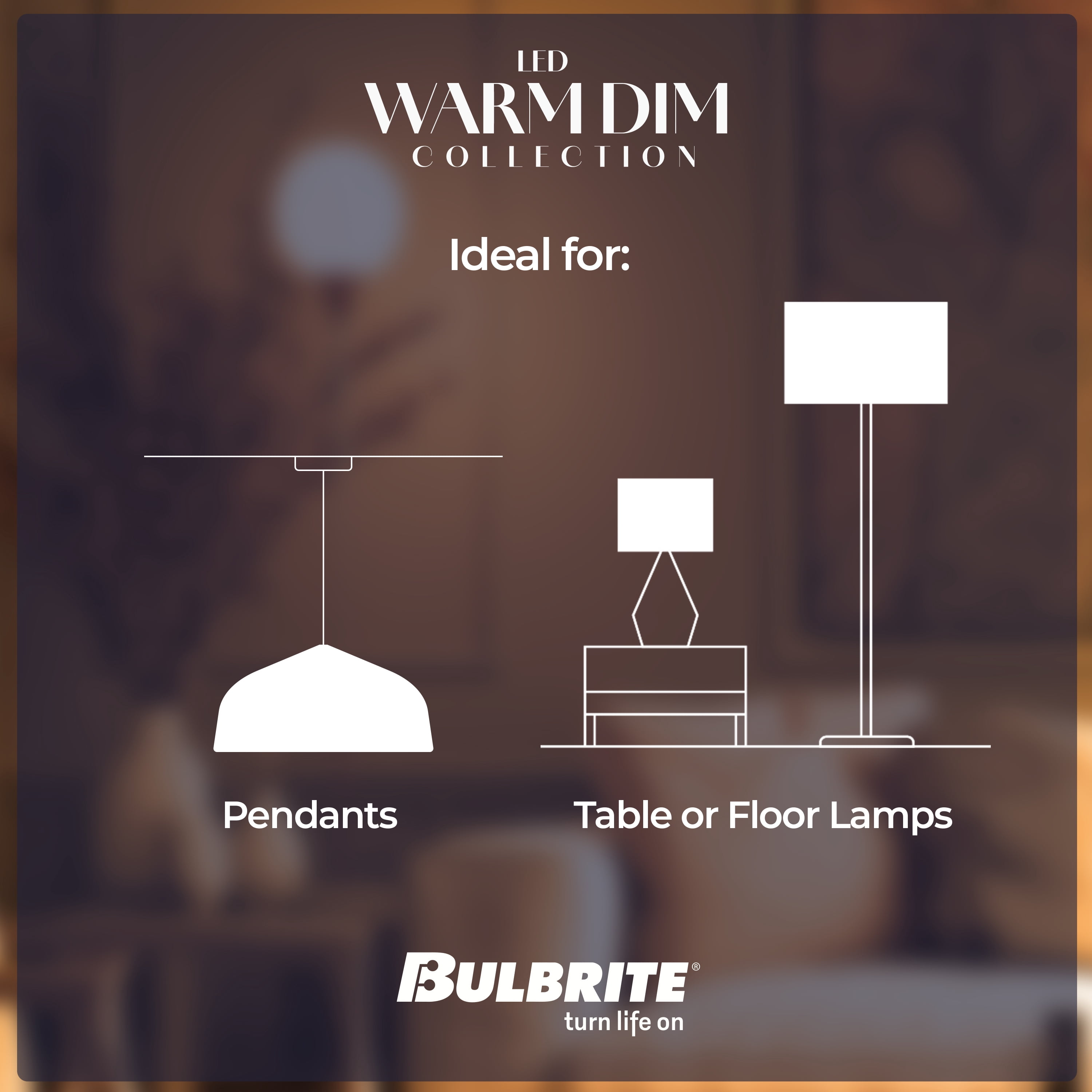 Bulbrite 9 Watt LED A19 Light Bulbs, Warm Dimming 3000K (Soft White) - 1800K (Candlelight), 800 Lumens, (2 Pack)
