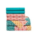 thumbnail image 3 of Lush Decor Bohemian Stripe Soft Sheet Set Turquoise/Orange 6Pc King, 3 of 7