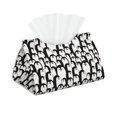 thumbnail image 2 of Lsque Cartoon Penguin Printed Long Tissue Box Cover Holder, Facial Paper Organizer Dispenser,Triangle with Bottom Belt, PVC Leather Decorative Organizer, 2 of 9