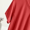 thumbnail image 5 of Bosfbaoi Pajama Tops For Women Plus Size Short Sleeve T-Shirt V-Neck Breathable Casual Top Thin Base Layer Sleepwear Shirt, 5 of 8