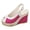 Hot Pink, variant on Platform Sandals Women Wedge Espadrilles Peep Toe Splice Suede Slingback Wedges Heels Fashion Color Block Summer Beach Vacation Dress Shoes Black Size 9