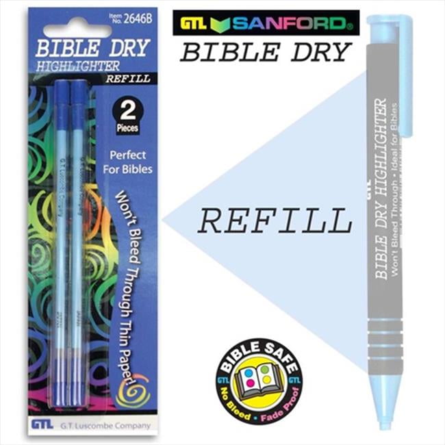 G T Luscombe 10343 Highlighter Bible Dry Blue Refill