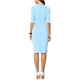 thumbnail image 3 of INSPIRE CHIC Ruched Dress for Women's Short Sleeve Business Work Dress Trendy S Sky Blue, 3 of 5