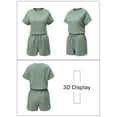 thumbnail image 5 of DOKOTOO 2 Piece Outfits for Women Lounge Sets Casual Short Sleeve Tops with Elastic Waist Shorts Matching Set, 5 of 11