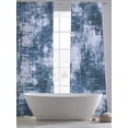 thumbnail image 5 of Navy Blue Ombre Sheer Curtains 108 Inch Length 2 Panels Set Window Treatments, Gradient Abstract Art Vintage Rod Pocket Semi Curtains for Living Room/Bedroom/Kitchen Décor, 104"W x 108"L, 5 of 7