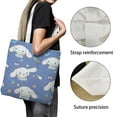 thumbnail image 3 of Cinnamoroll / Cinnamon Bolso de tela con estampado de lienzo para mujer, bolsa de compras reutilizable y estética, con cremallera interior, regalo para mujer,40*45cm., 3 of 6