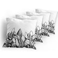 thumbnail image 5 of Ambesonne Abstract Throw Pillow Cover 4 Pack, Hatched Crystals Drawing, 20", Charcoal Grey White, 5 of 7
