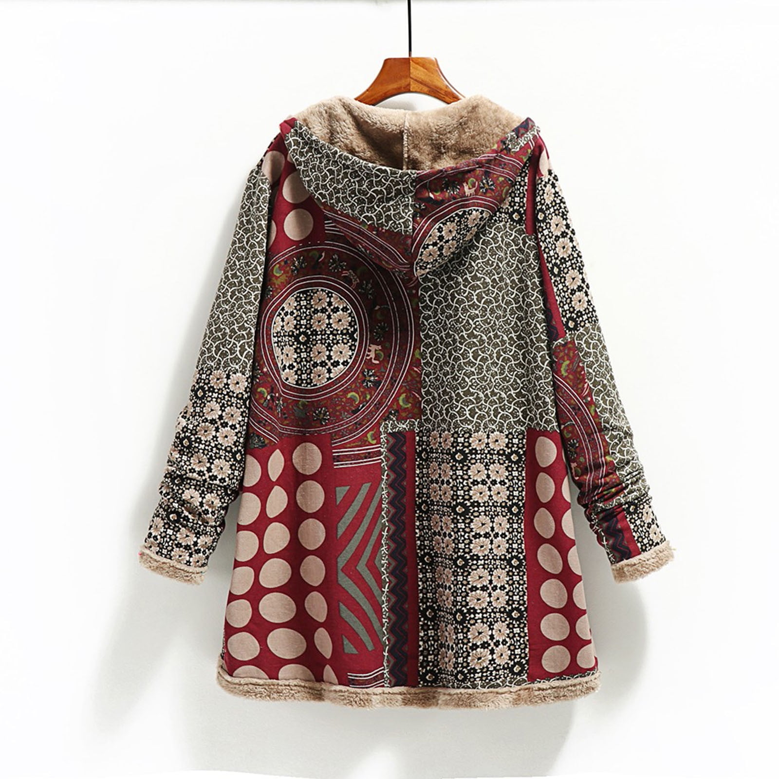 ADHOWBEW Women's Oversized Fleece Hoodie - Button Front Sherpa Cardigan, Fuzzy Plush Jacket For Fall & Winter
