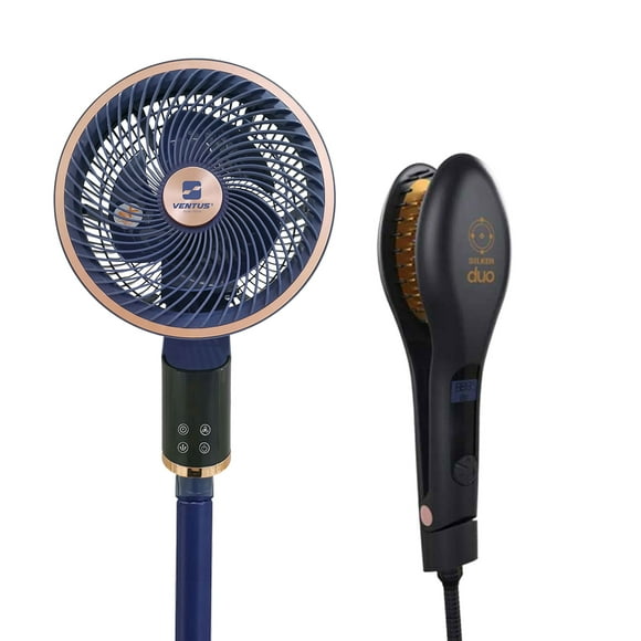 Ventilador De Pedestal Ventus + Cepillo Eléctrico Cabello