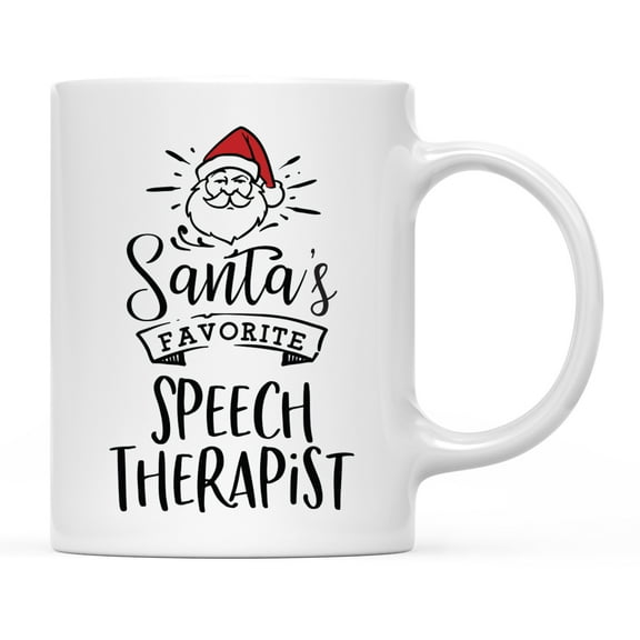 Koyal Wholesale Santa Claus Ceramic Coffee Mug, Santa's Favorite Speech Therapist