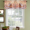 thumbnail image 3 of Christmas Curtain Valances for Windows, Kitchen Valance Window Treatments Panel 2 Pack, Xmas Tree Snowflake House Rod Pocket Short Curtains for Bathroom Bedroom 42 x 18 Inch, 3 of 8