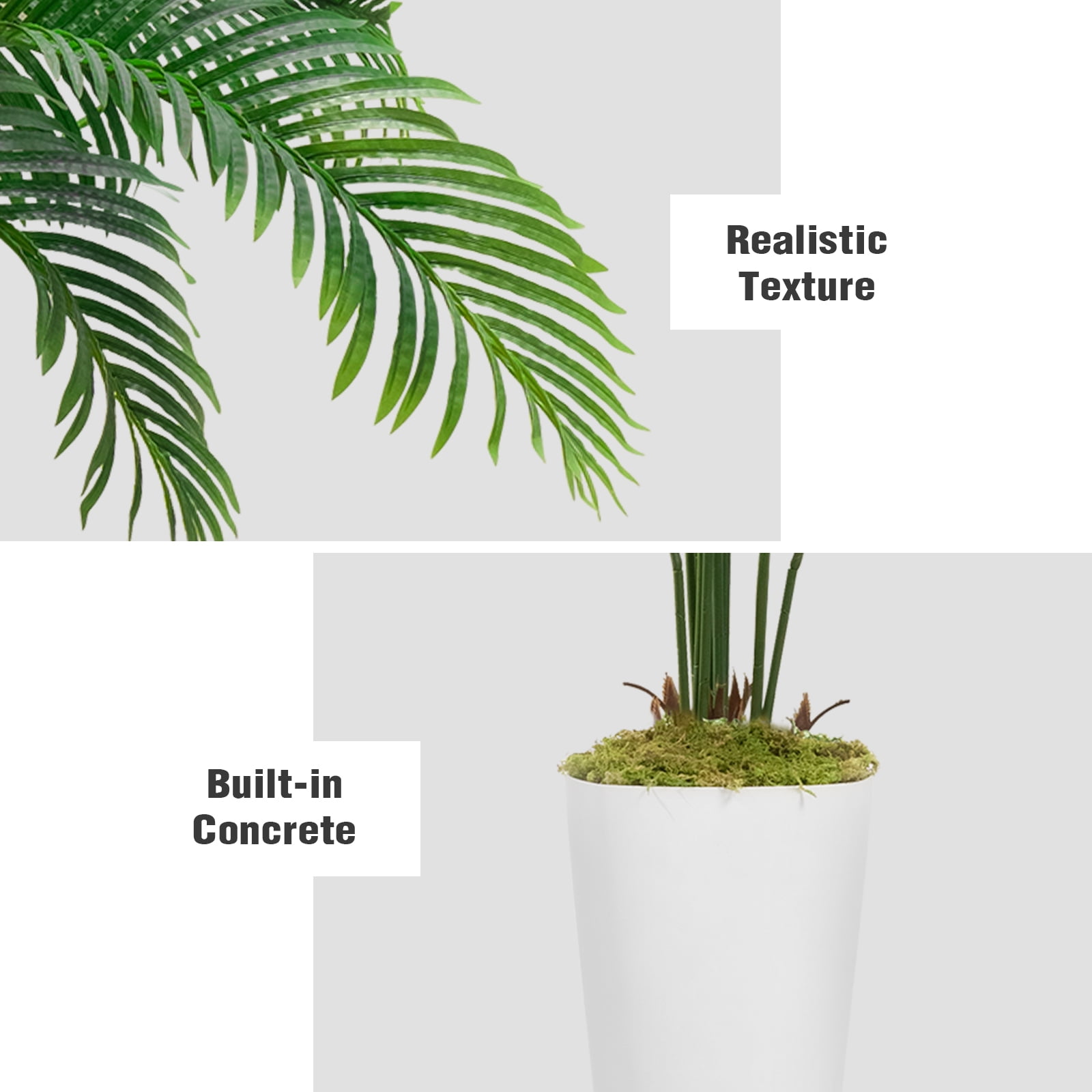 OLIVIVI Faux Palm Tree 5FT Tall Artificial Silk Plant for Home Office Decor Indoor Outdoor Fake Lifelike Potted Tree with Wood Branches 2 pack