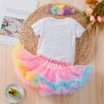 thumbnail image 4 of Vividxx Baby Girl Clothes Set Baby Girls Outfits Summer Casual Dress Set With Print Short Sleeve Romper Party Birthday Outfit For Toddler 0-3 Months, 4 of 7