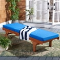 thumbnail image 4 of SAFAVIEH Newport Outdoor Patio Chaise Lounge Chair, Natural/Royal Blue, 4 of 15