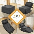 thumbnail image 2 of OMOCCUIT 4-in-1 Multi-Functional Convertible Sofa Bed, Foldable Ottoman Sleeper Chaise with Adjustable Backrest, Modern Linen Convertible Futon Sofa, 2 of 7