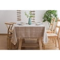 thumbnail image 1 of Nappe à Franges, Nappe à Carreaux en Coton et Lin, Nappe de Table Basse, Nappe Carrée Lavable, Housse de Table de Cuisine pour Table à Manger, 1 of 7