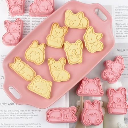 

YSEINBH Cocky Dog Biscuits Molds 3D 3D Cartoon Frost Sugarcane Fruit Cookies Press Baking Molds