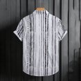 thumbnail image 7 of USNSM Mens Hawaiian Beach Striped Button Shirts Down Summer Shirt Casual Printed Turndown Short Sleeve Shirt Blouse White M, 7 of 7