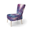 thumbnail image 3 of Designart "Dreaming in Indigo II" Purple Abstract Landscape Upholstered Accent Chair - Modern Arm Chair For Bedroom, 3 of 5