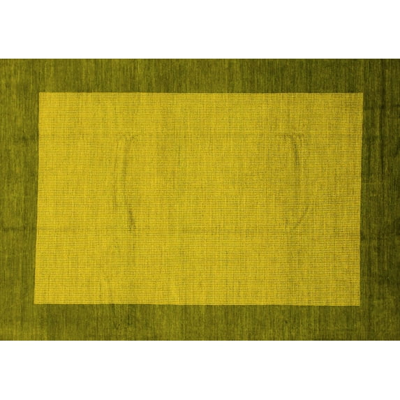 Ahgly Company Indoor Rectangle Abstract Yellow Modern Area Rugs, 6' x 9'