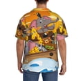 thumbnail image 5 of Naloa Animals on Noah's Ark1 Men's Loose Fit Cuban Collar Short-Sleeve Shirt with Button-down and Chest Pocket for Everyday Wear Outings - Small, 5 of 7