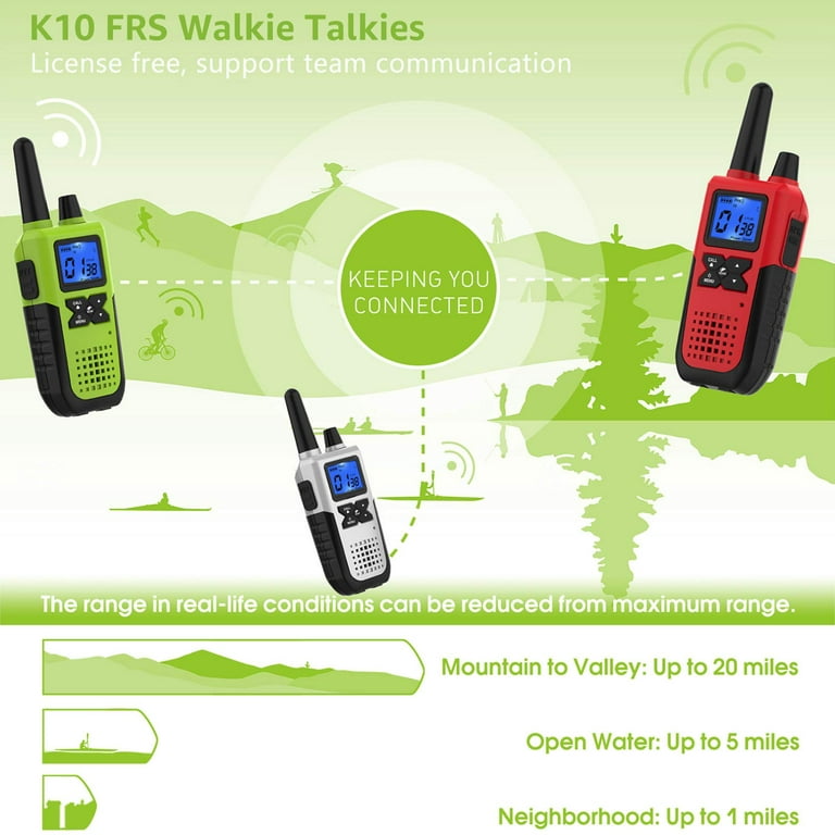 Topsung 4 Long Range Walkie Talkies Rechargeable for Adults - NOAA 2 Way  Radios Walkie Talkies 4 Pack - Long Distance Walkie-Talkies with Earpiece  and