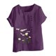 thumbnail image 4 of Camiseta suelta informal de verano con cuello redondo y manga corta con estampado de flores para mujer OAVQHLG3B Store  lin121212, 4 of 4