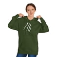 thumbnail image 3 of Effete Feline Claw Marks Scratch Unisex Hooded Sweatshirt, 3 of 4