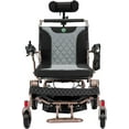 thumbnail image 2 of Fauteuil Roulant Motorisé Robuste à Dossier Réglable pour les Voyages et la Routine Quotidienne, Grande Capacité de 230 kg, Appuie-Tête Repose-Pieds Ajustable - Bronze, 2 of 5