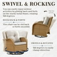 thumbnail image 2 of PARKWELL 3 Pieces Outdoor Swivel Gliders Rocker Set,High Back Wicker Patio Chairs with Side Table,Yellow Rattan Deep Seating Furniture with Non-Slip Beige Cushion for Porch Deck Backyard, 2 of 8