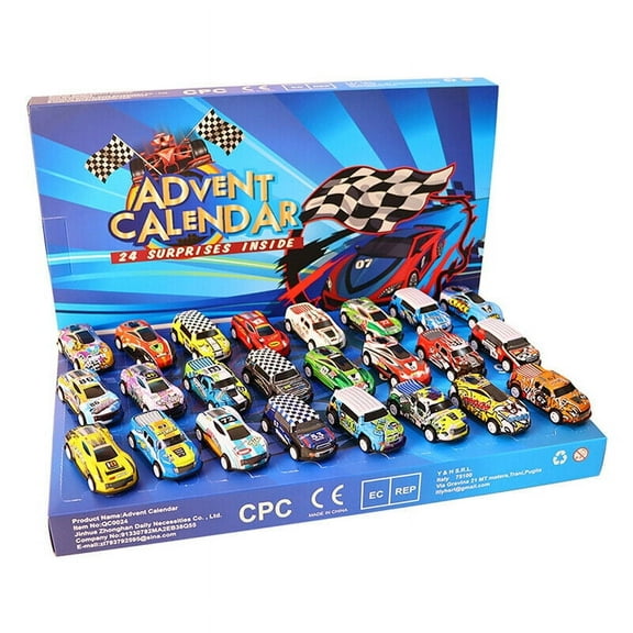Christmas Advent Calendar 24 Days Countdown Toy Cars Gifts for Kids Boys Girls
