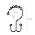 thumbnail image 4 of 2lbDepot Shower Curtain Rings Hooks - Bronze Finish - Premium 18/8 Stainless Steel - Oil Rubbed Double Hooks with Easy Glide Rollers Rust Resistant - Six Finishes Available - Set of 12 for Shower Rod, 4 of 8