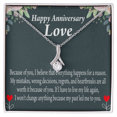 thumbnail image 2 of To My Girlfriend Reason For Everything Alluring Ribbon Necklace Message Card, 2 of 7