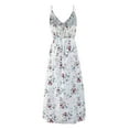 thumbnail image 3 of Womens Print Sleeveless Holiday Party Floral Print Long Dress, 3 of 3