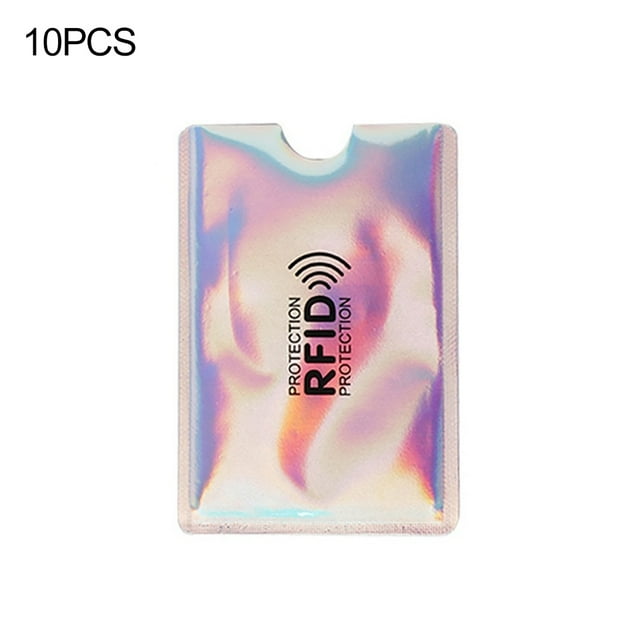 Trayknick 10 Pcs Étui Porte-Cartes en Aluminium RFID Anti-Vol Protecteur Argenté