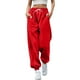 thumbnail image 1 of WILLBEST Pantalones Casuales para Mujer: Modernos Pantalones Deportivos con Cordón Ajustable, de Color Liso y con Pies Fruncidos, para Mayor Comodidad y Versatilidad. Grande, 1 of 3